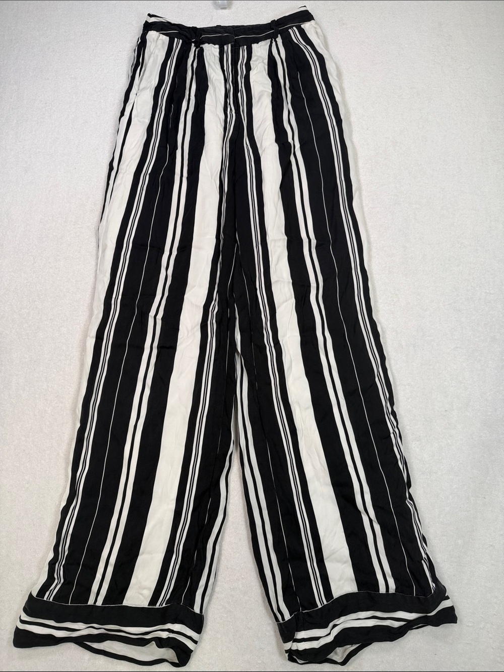 Chelsea28 Black & White Striped Wide-Leg Pants